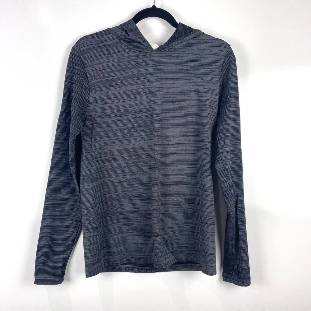 Fabletics Seamless Lurex Pullover Hoodie Dark Gray Athletic Top Women's Large